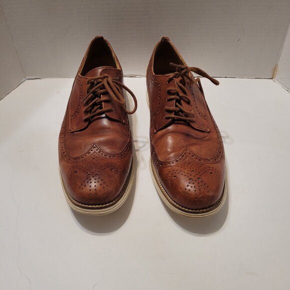 Cole Haan Grand.os Shoes Men's Oxford Wingtip Brown Woodbury Office Shoes 10.5M - Picture 10 of 12